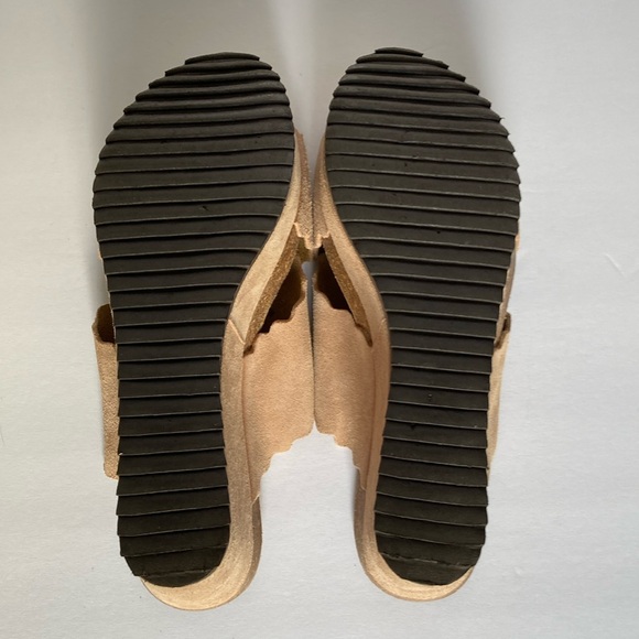 Chocolate Blu Beige Suede Women's Slide Sandals Size 10 Size 40 - Picture 5 of 5